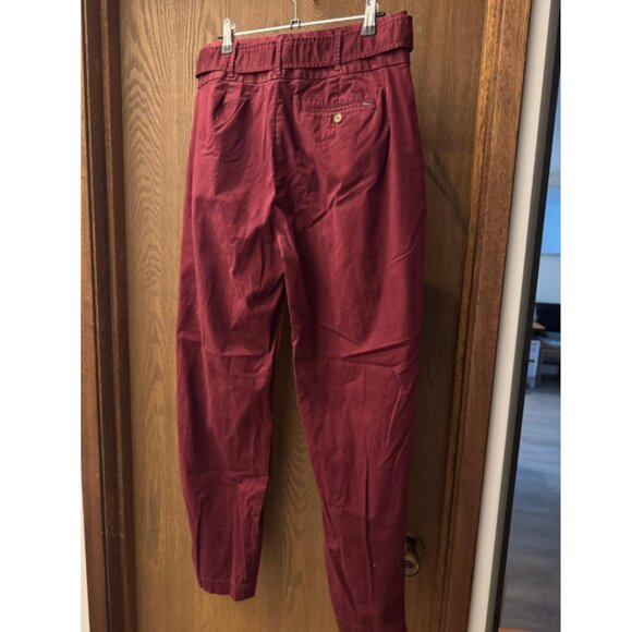 High Rise Retro Burgundy Pants - Picture 2 of 9